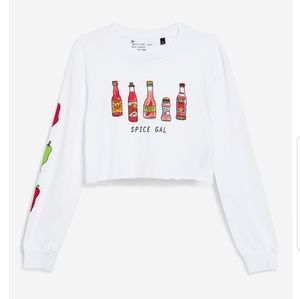 Top Shop Spice Gal Long Sleeve Crop Top